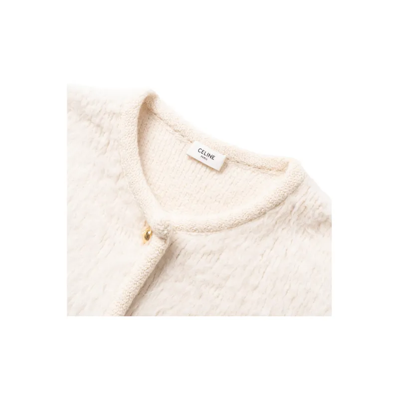 CELINE Cropped Coat Women's White-5