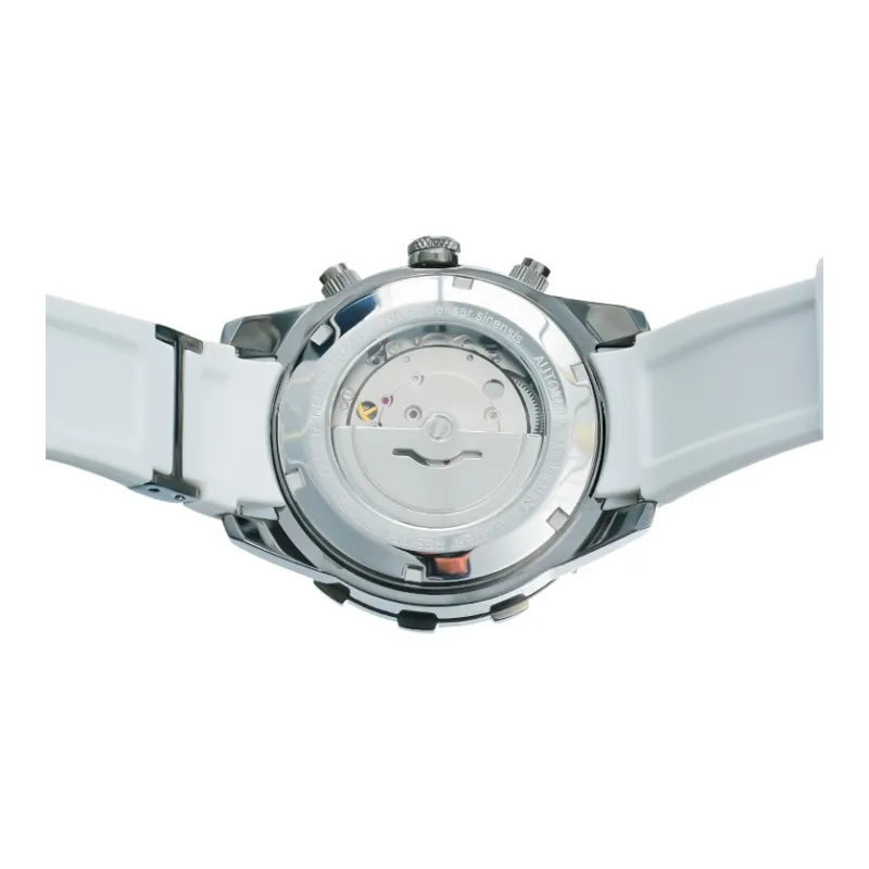 ROERDUM Stalker Automatic Mechanical Movement Silicone Strap Watch Men's Watches Black Dial-8