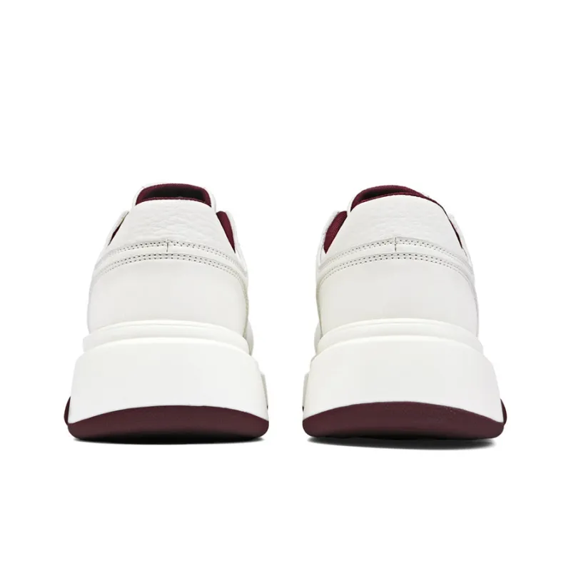 AOKANG Air Force One Series Skateboard Shoes Men Low Top White Red, White Brown-4