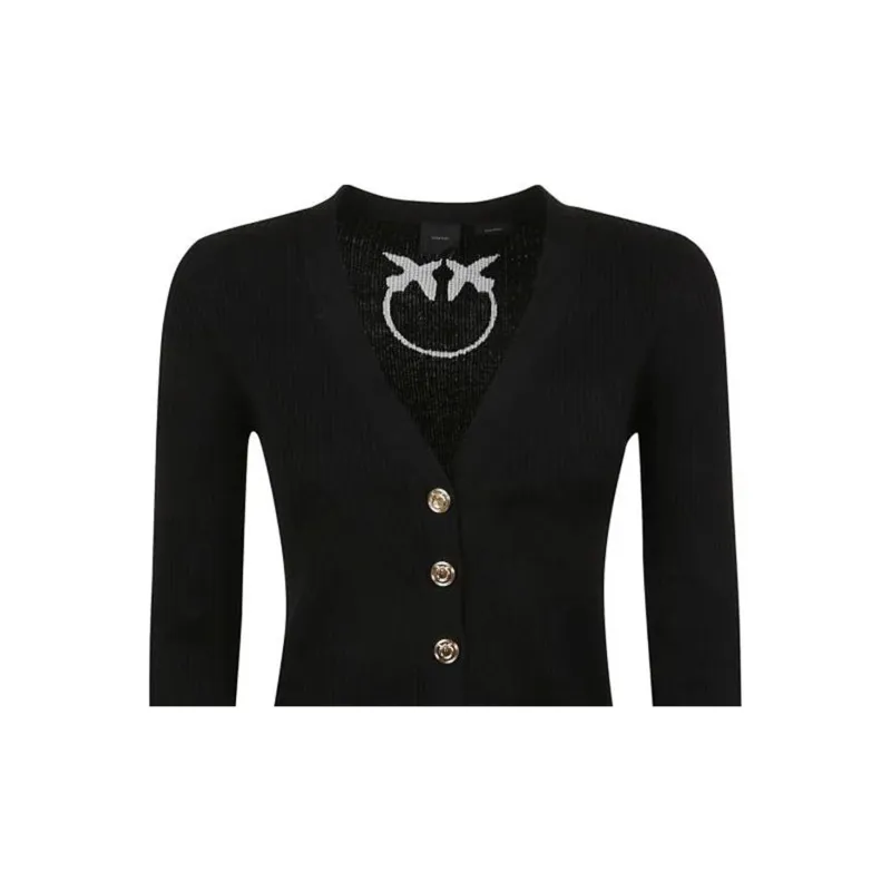 PINKO Ribbed Cropped Cardigan-4