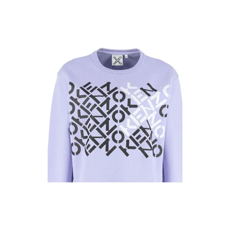 KENZO Letter Logo Sweatshirts Women's Purple-3