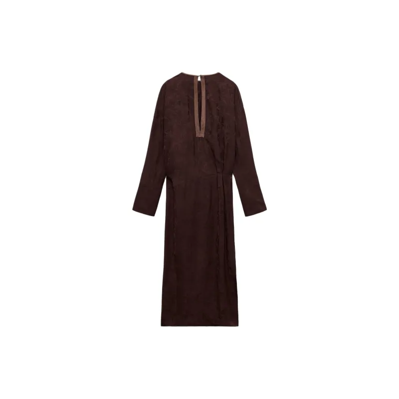 ZARA ZW Series Long-Sleeved Dresses Women's Eggplant Purple-1