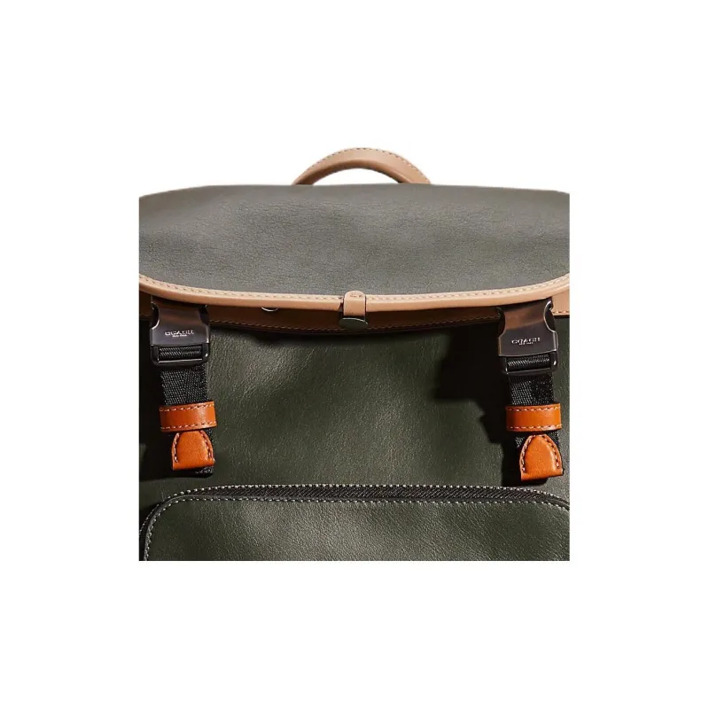 COACH League Calfskin Backpack Large Size Men's Amazon Green Multi-1
