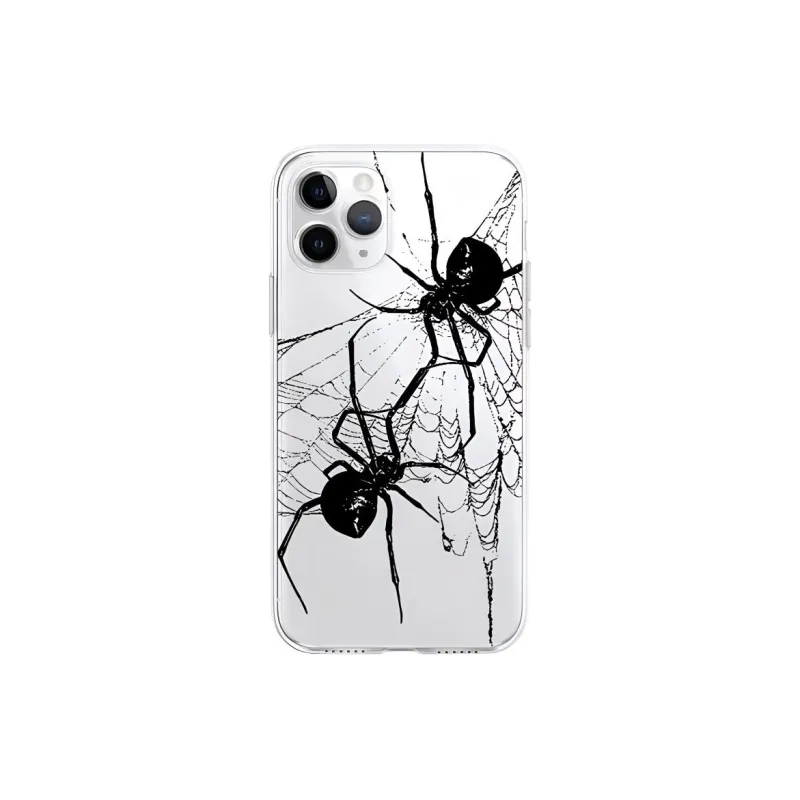 Wei Xin TPU Material Transparent Spider Phone Cases Compatible With IPhone 16/15 Pro Max/Apple 13/14 Pro Max Collection-0