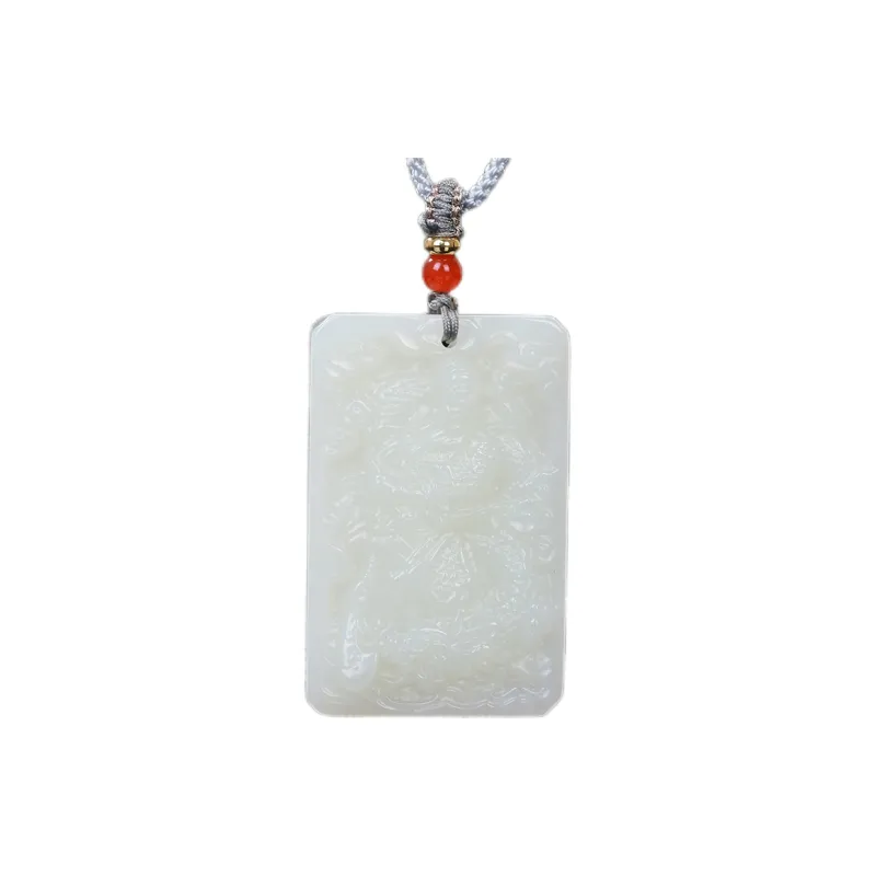 Liu Jinfu Hetian Jade Necklaces Pale Greenish White Jade Men's-0