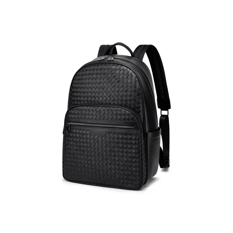 FAIRWHALE Cow Leather Backpack Laptop Bag Regular Men's Black-1
