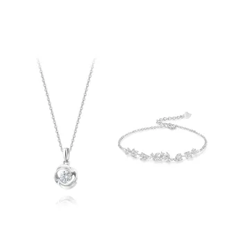 KUMET Zircon Necklaces Women's Same For Couples