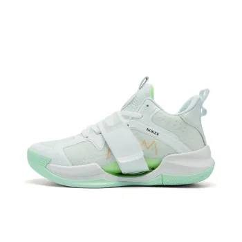 Cool Odd Wear Resistant Rebound Lightweight Cushioning Mid Top Children's Basketball Shoes Standard White Teenagers