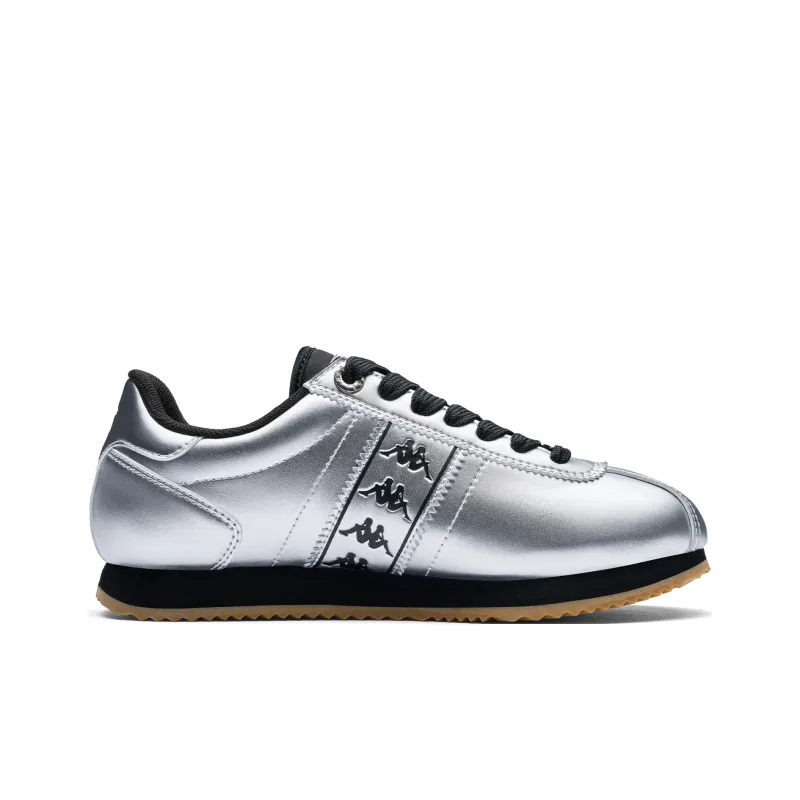 Kappa Back to Back Anti Slip Wear Resistant Low Top Skateboard Shoes Women's Silver Black-1