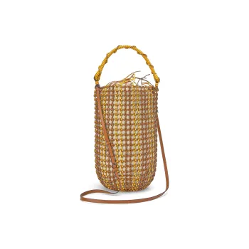 LOEWE Bucket Series Leather Handbag Women's Tan/Yellow