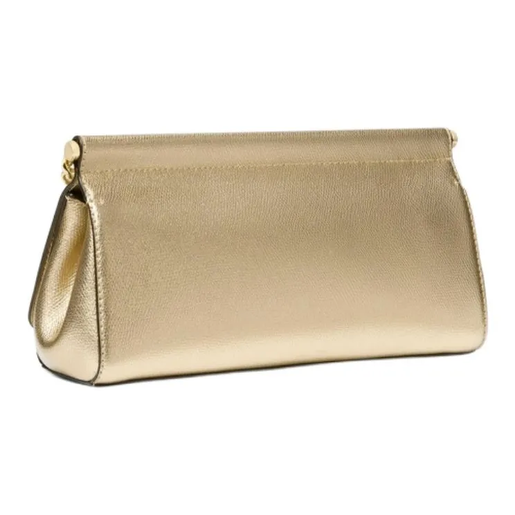 MICHAEL KORS Split Cow Leather Shoulder Bag Medium Size Women's Gold-1