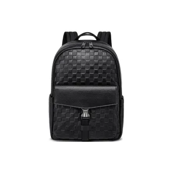 FAIRWHALE Cow Leather Backpacks Backpack Laptop Bags Regular Men's Black
