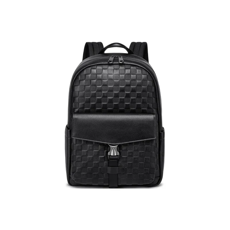 FAIRWHALE Cow Leather Backpacks Backpack Laptop Bags Regular Men's Black-0