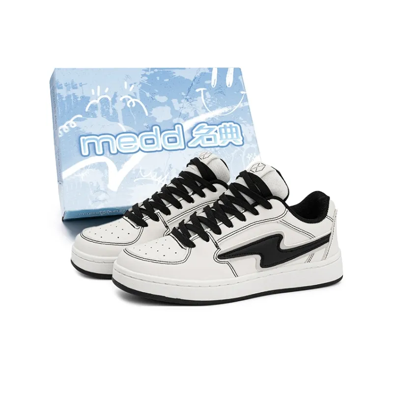 Medd Non-slip Lightweight Low-Top Skateboard Shoes Unisex White And Blue Mandarin Ducks-11