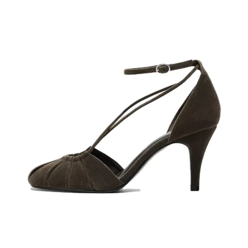ZARA Slim Heel High Heels 8cm Women's Gray