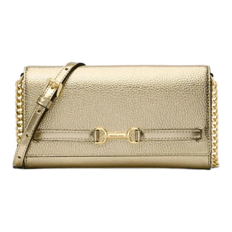 MICHAEL KORS Split Cow Leather Envelope Bag, Shoulder Bag, Crossbody Bag Tubas Women's Gold-0