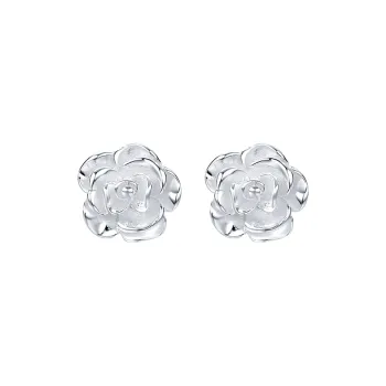 CHINA GOLD 999 Fine Silver Stud Earrings Women's