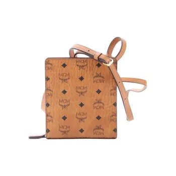 MCM Original VisetosEssential Visetos Origina Eco Friendly Leather Crossbody Bags Wallets Men's Cognac/Monogram
