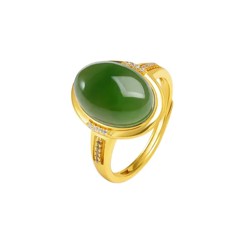 Oriental Jade Rings Jasper Women's