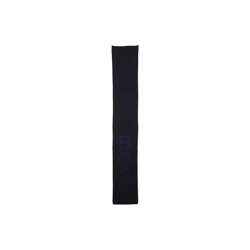 HUGO BOSS Cotton Polyamide Wool Knit Scarves Women's Marine Blue-1