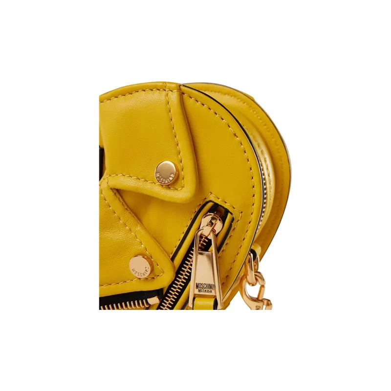 MOSCHINO Sheepskin Shoulder Bag Crossbody Bag Small Size Women's Yellow-4