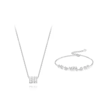 KUMET Zircon Necklaces Women's Same For Couples
