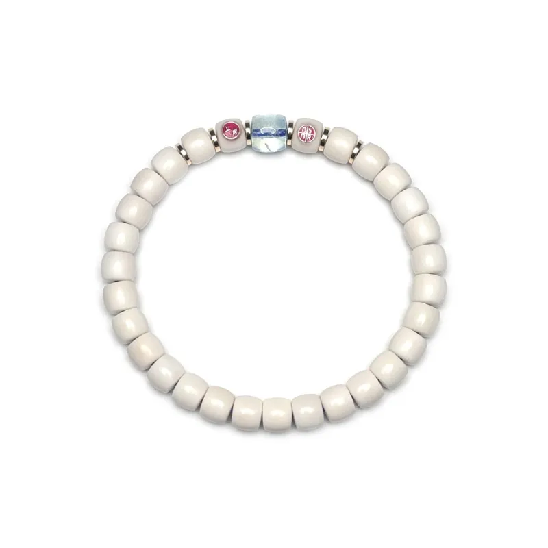 MOUNTAINS AND MANS White Jade Bodhi New Chinese Style Good Luck Delicate Beaded Bracelet Unisex-4