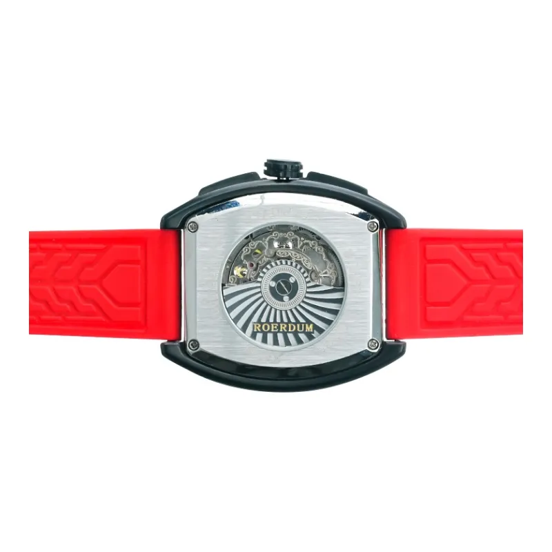 ROERDUM X Collection Automatic Mechanical Movement Silicone Strap Watch Men's Watches Black Dial-3