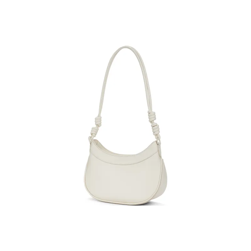 CHARLES&KEITH PU One Shoulder Bag, Crossbody Bag, Saddle Bag Trumpets Women's Cream Milk White/Light Pink Light Pink-1