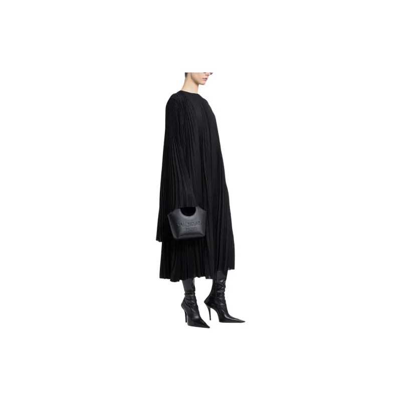 Balenciaga Pleated Wide-sleeve Maxi Dress-2