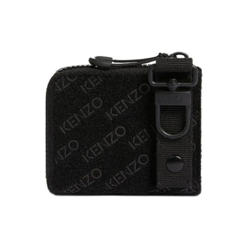 KENZO Fabric Card Holder Coin Purse Unisex Black-2