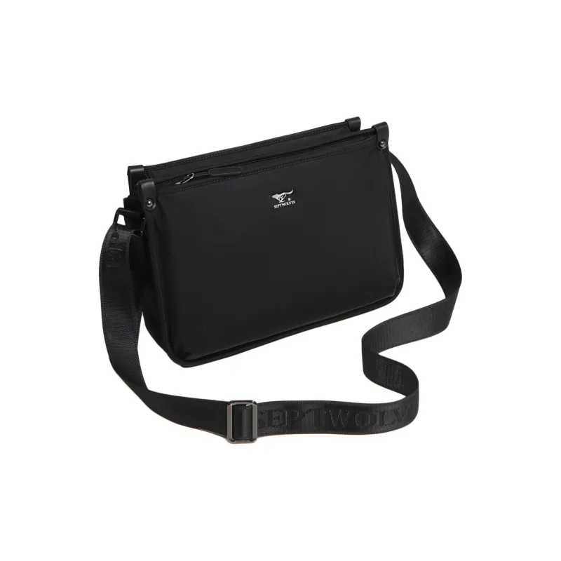 SEPTWOLVES Fabric Shoulder Bag Crossbody Bag Men's Black-3