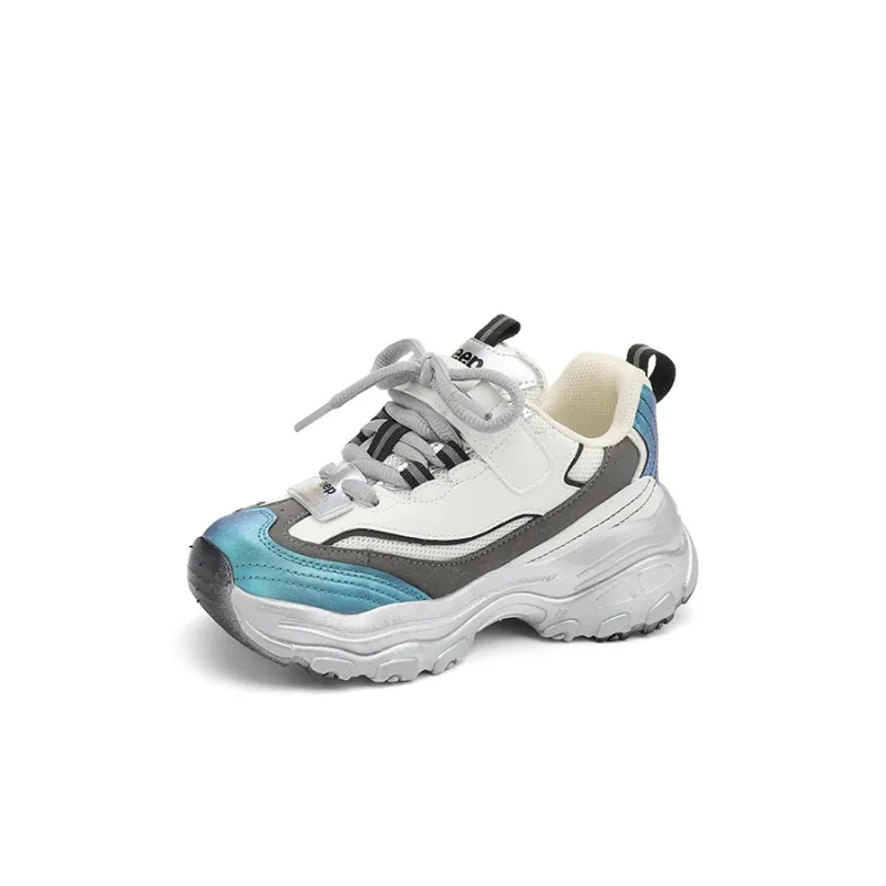 Jeep Abrasion Resistant Cushioning Kids Lifestyle Shoes Silver White/Shimmery Blue Kids'-1