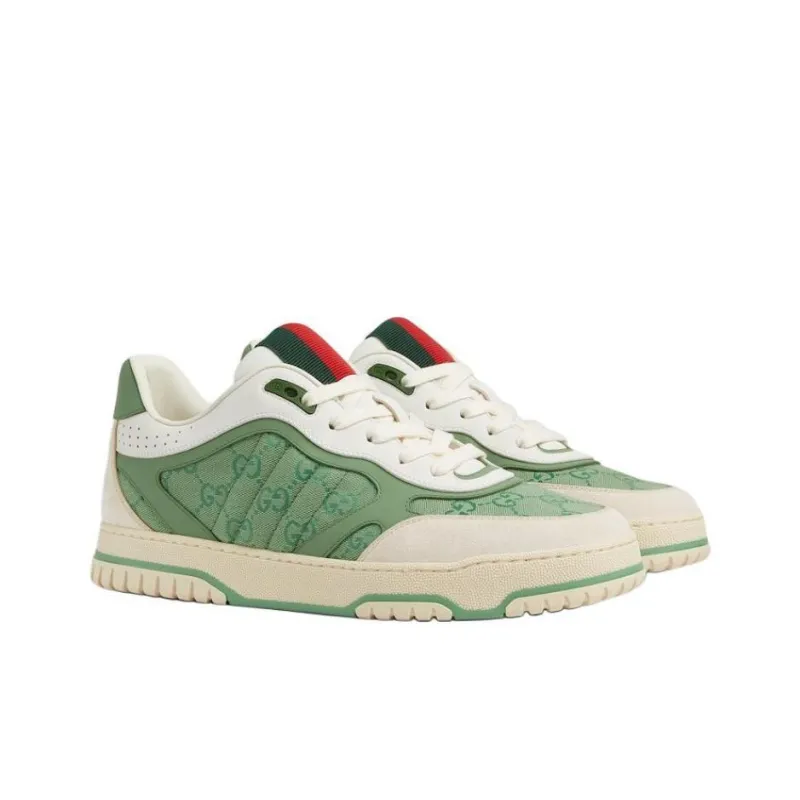 GUCCI Re Web Low Top Skateboard Shoes Men's Green-2