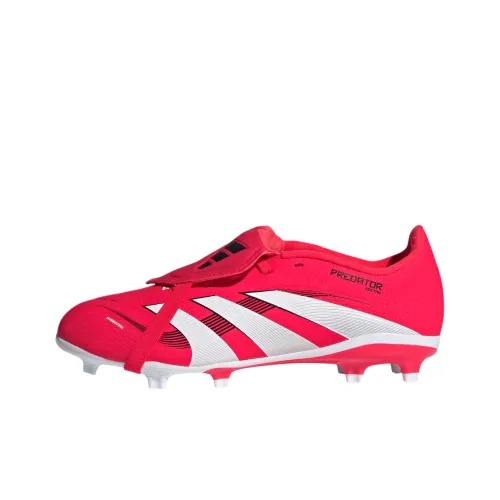 Adidas PREDATOR LEAGUE Anti Slip Wear Resistant Low Top Kids' Soccer Shoes Bright Red/Cloud White Teenagers