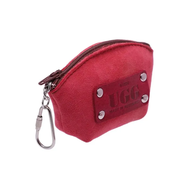 UGG Sheepskin Coin Purse Unisex Tomato Color-1