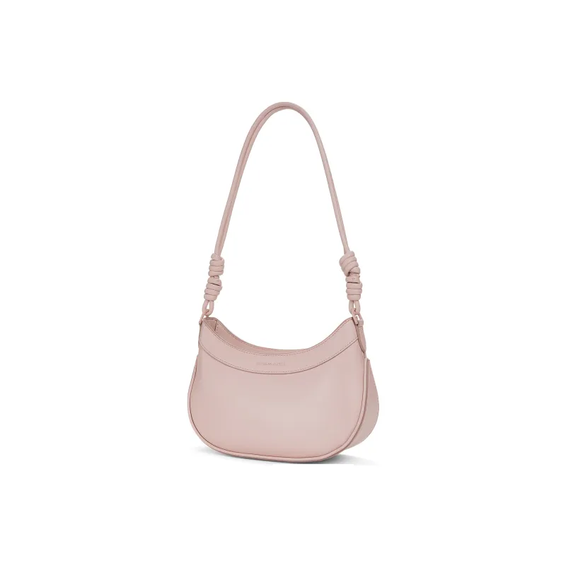 CHARLES&KEITH PU One Shoulder Bag, Crossbody Bag, Saddle Bag Trumpets Women's Cream Milk White/Light Pink Light Pink-5