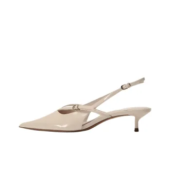 ZARA Slim Heel High Heels 4cm Women's Light Beige Yellow