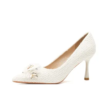 Dunnu Slim Heel High Heels Ecru