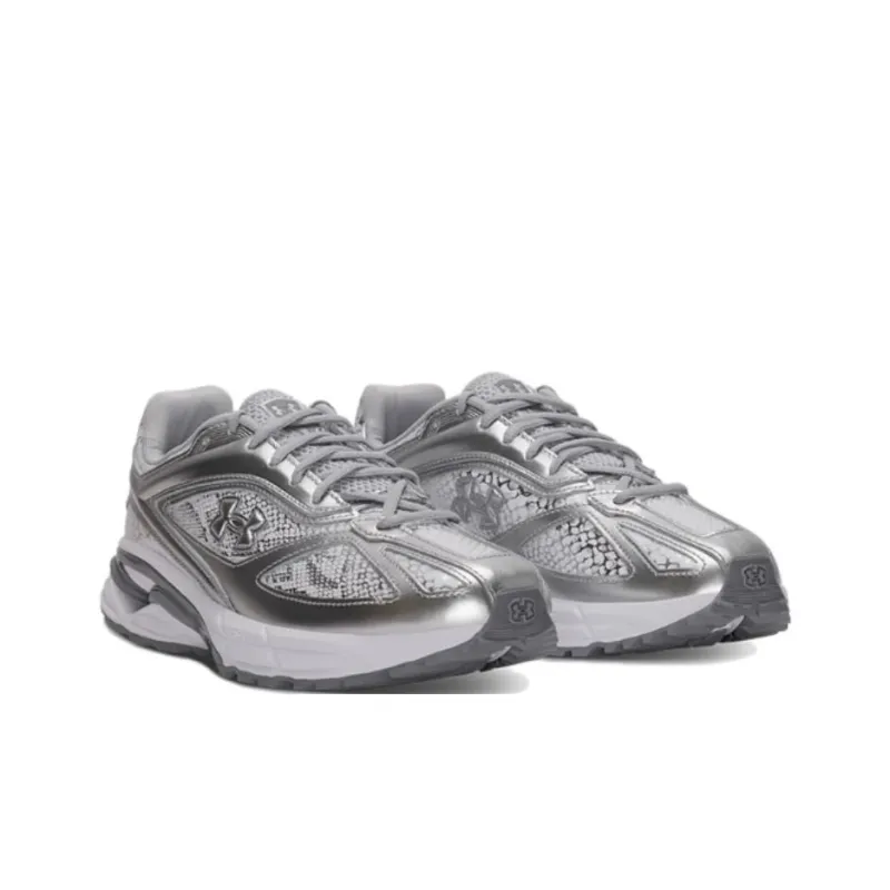 Under Armour Apparition Anti Slip Wear Resistant Low Top Casual Shoes Unisex Silver-2