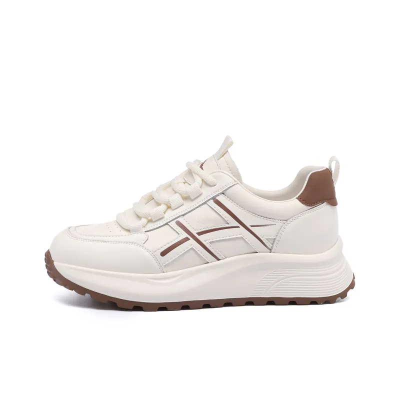 RED DRAGONFLY Platform Sports Casual Shoes Height Increasing Lightweight Low Top Chunky Sneakers Travel White Shoes-1