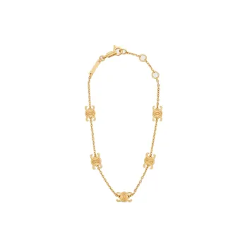 CELINE Triomphe Mini Triomphe Bracelet In Brass With Gold Finish