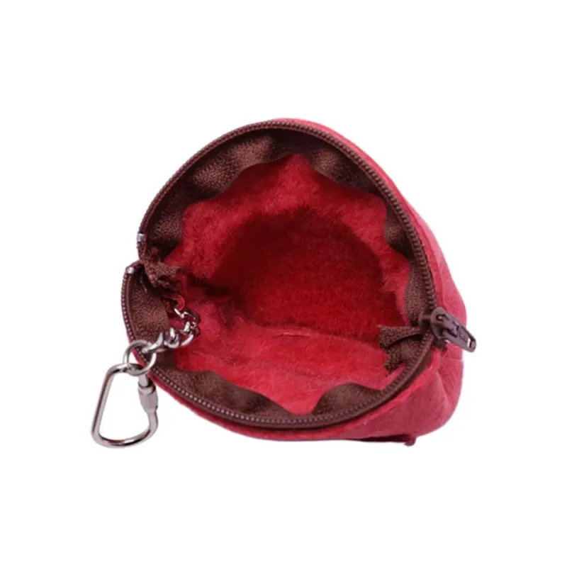UGG Sheepskin Coin Purse Unisex Tomato Color-5