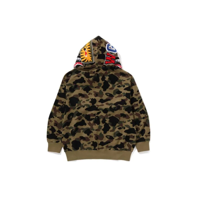 Bape Medicom Toy1st Camo Shark Bear Full Zip Hoodie-2
