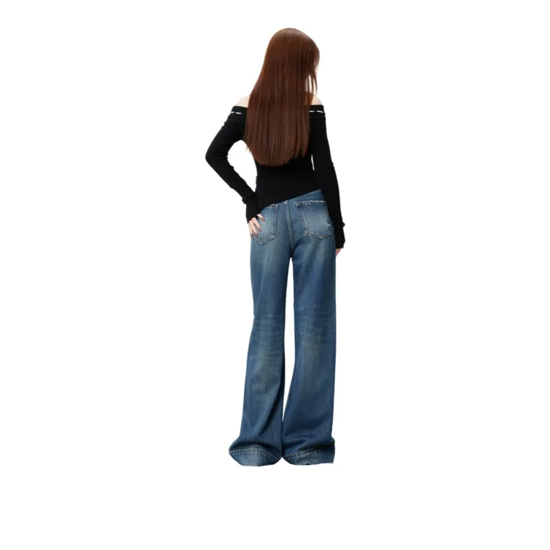 Wang Youshan Jeans Women's Blue-5