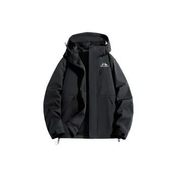 Feiyue Water Resistant Windproof Warm Water Repellent Windbreaker Jacket Unisex Black