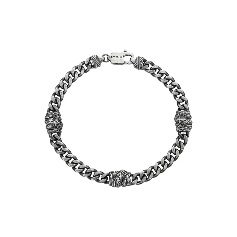 MYSH 925 Sterling Silver Bracelets Men's-0