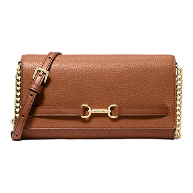 MICHAEL KORS Split Cow Leather Envelope Bag, Shoulder Bag, Crossbody Bag Large Size Women's Leather Brown-0