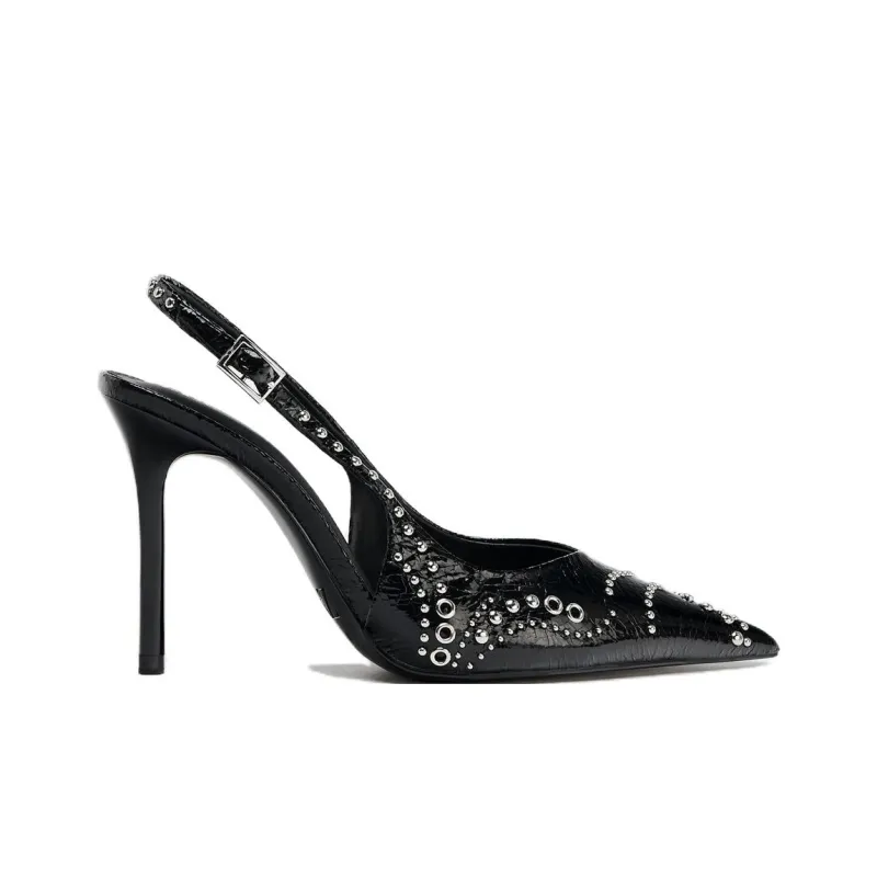 ZARA Slim Heel High Heels 10cm Women's Black-1