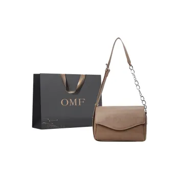 Omanfei PU Shoulder Bag Women's Khaki/Black White/Brown